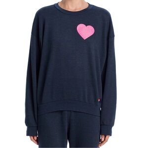Aviator Nation Glitter Heart crewneck sweatshirt XS